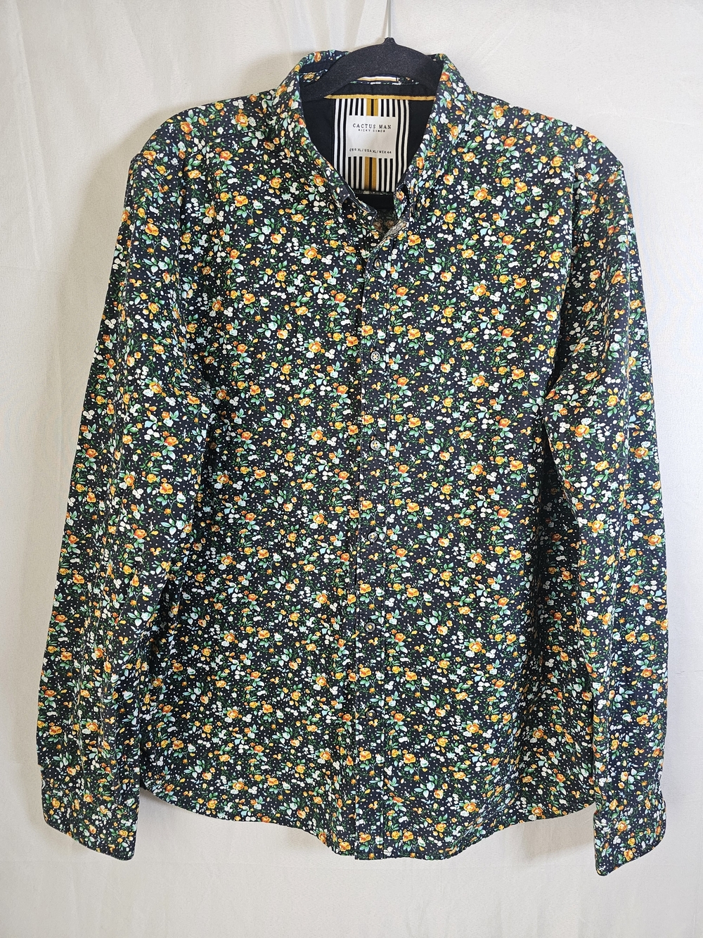 Cactus Man Ricky Singh 100% Cotton Long Sleeve Floral Pattern Shirt Size XL - Picture 1 of 13